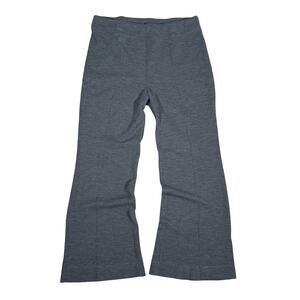 Vintage 80s Heathered Grey Elastic Waist Wide Leg Britches Large